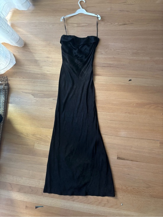 Simons Dresses & Skirts - Black Satin Sleeveless Slip Dress with Cowl back